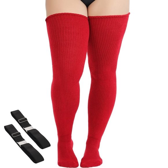 Accessories Burgundy Thigh High Socks For Thick Thighs Extra Long